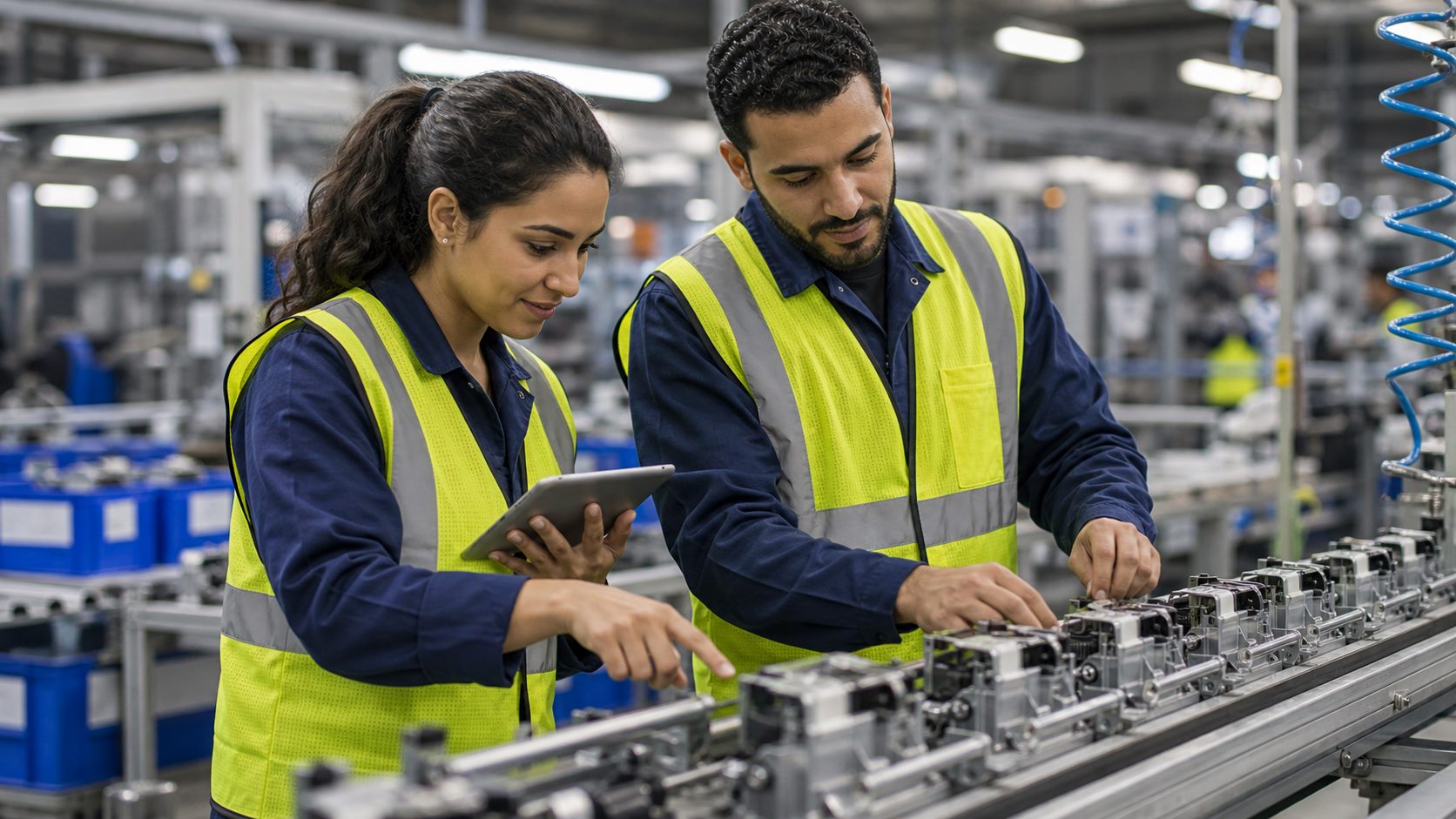 Marokkanisch wirkende Fachkräfte in Produktion und Fertigung